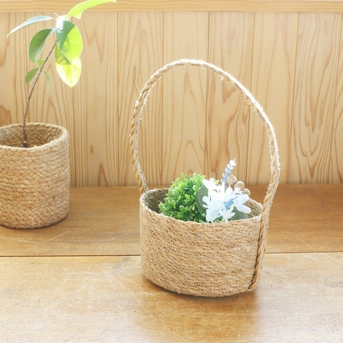 かご ハンドルバスケット ナチュラルシーグラス