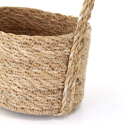 かご ハンドルバスケット ナチュラルシーグラス