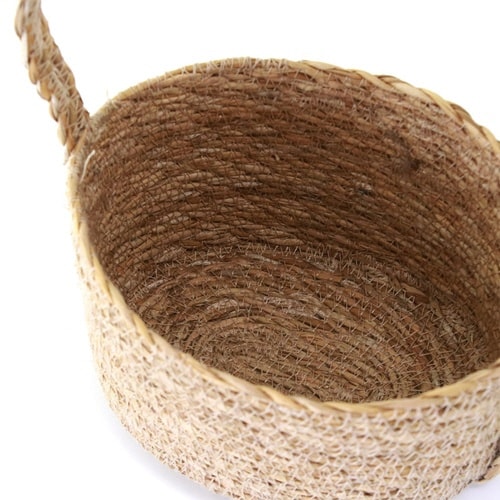 かご ハンドルバスケット ナチュラルシーグラス