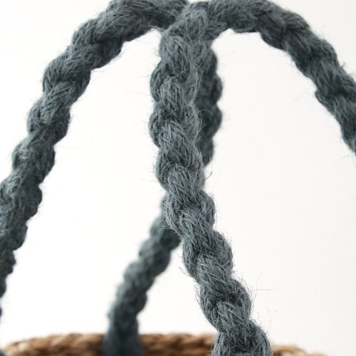 かご バスケット ジュート&シーグラス 持ち手付き