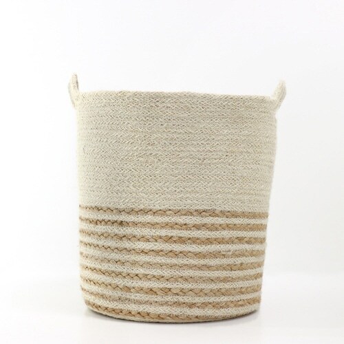 かご コニカルジュートバスケット ホワイト