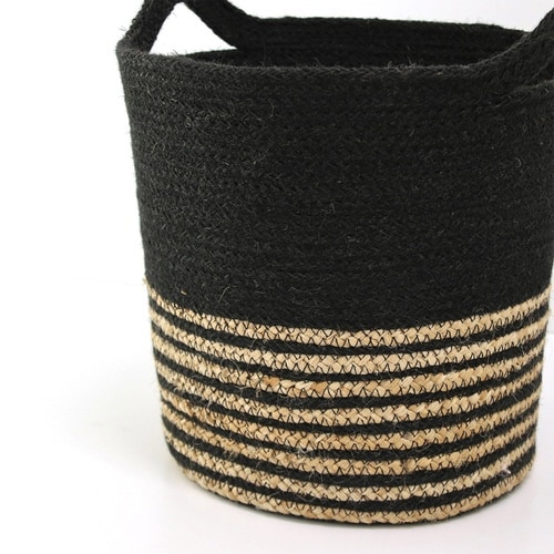 かご コニカルジュートバスケット ブラック