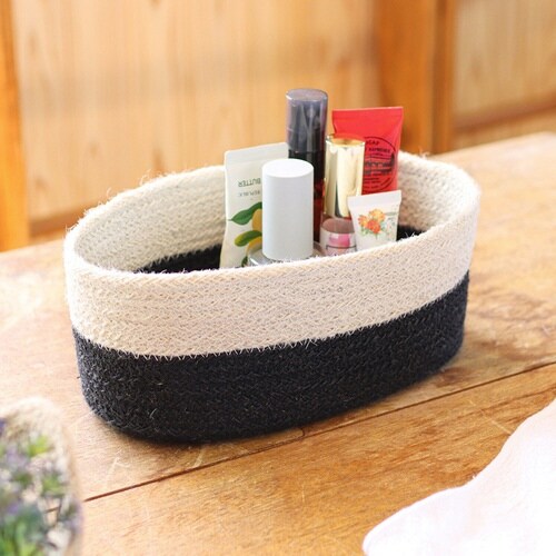 かご オーバルジュートバスケット 小物入れ