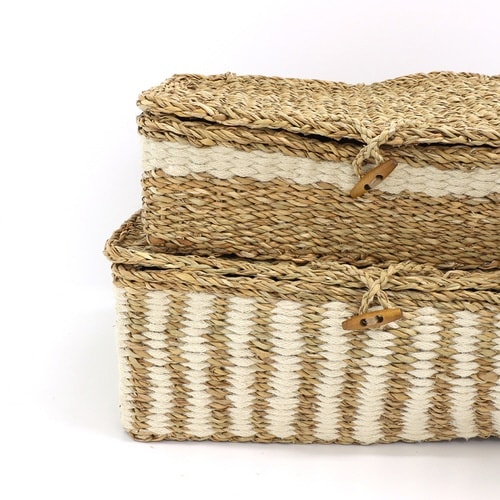 かご レクタングル ふた付き ストレージ M L