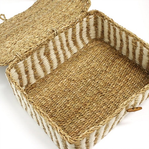 かご レクタングル ふた付き ストレージ M L