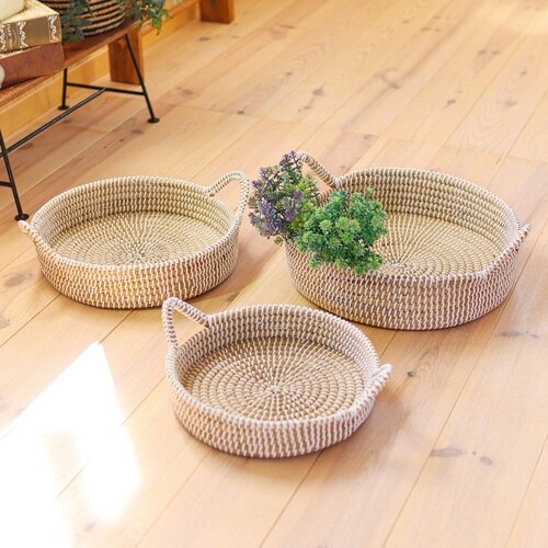 かご ラウンドバスケット S M L 3個組