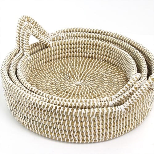 かご ラウンドバスケット S M L 3個組