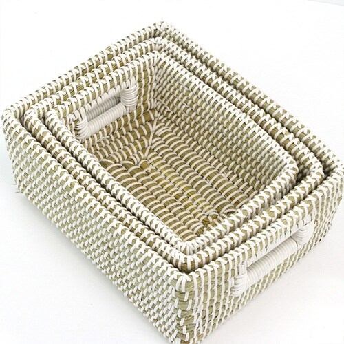 かご レクタングルバスケット S M L 3個組