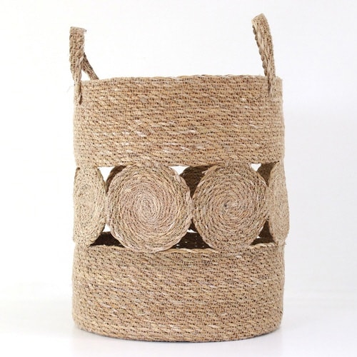 かご バスケット シーグラス シリンダーデザイン