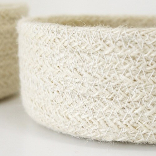 かご ジュートシリンダーバスケット オフホワイト