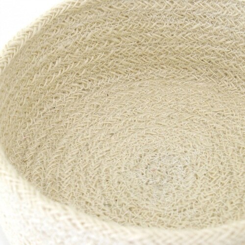 かご ジュートシリンダーバスケット オフホワイト