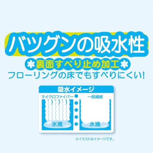 バスマット ふかふか快適 吸水バスマット ブルー