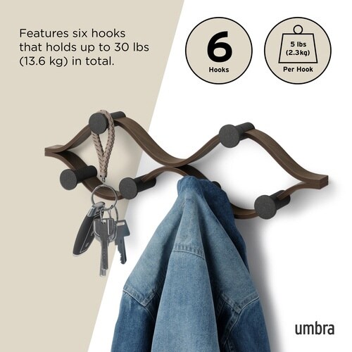 棚 壁 モンタージュ フック ウォルナット