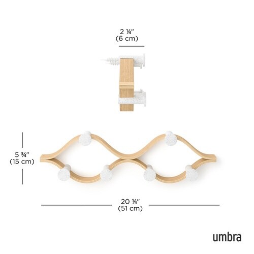 棚 壁 モンタージュ フック 6個付き ナチュラル