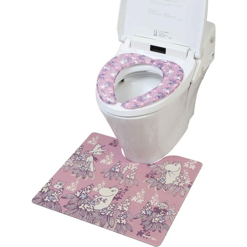 トイレマット ムーミン PVC ピンク×2