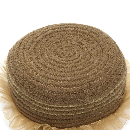 かご バスケット フリル 22cm ベージュ×2