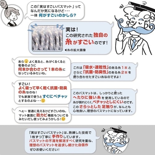 バスマット 実はすごいバスマット ホワイト×2