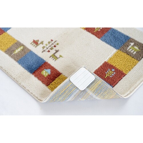 玄関マット 洗える コーナー吸着 シエラ×ベージュ