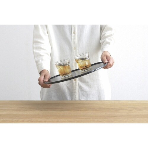 お盆 ノンスリップ 抗菌 半月盆