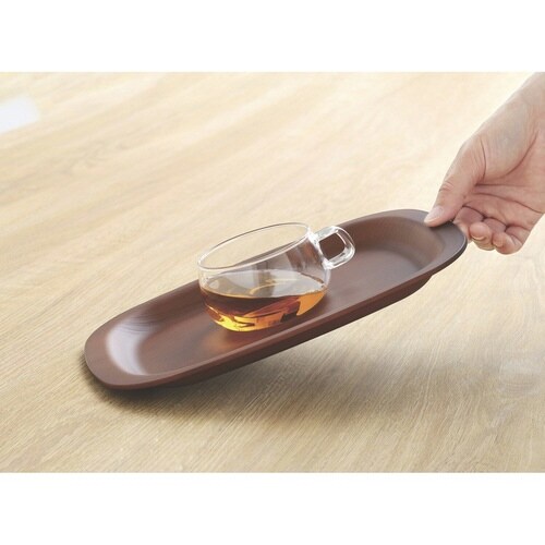 トレー 27cm ノンスリップ 抗菌 木目調 角