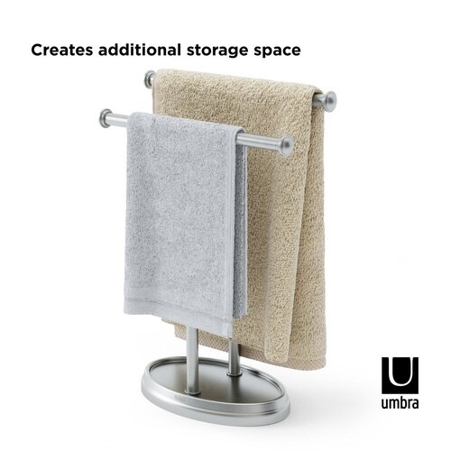 Umbra パーム ダブルタオルツリー ニッケル