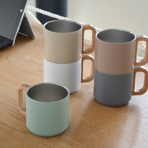 マグカップ 350ml グレー×2