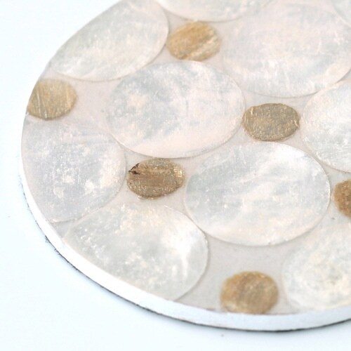 コースター 10cm ドットゴールド