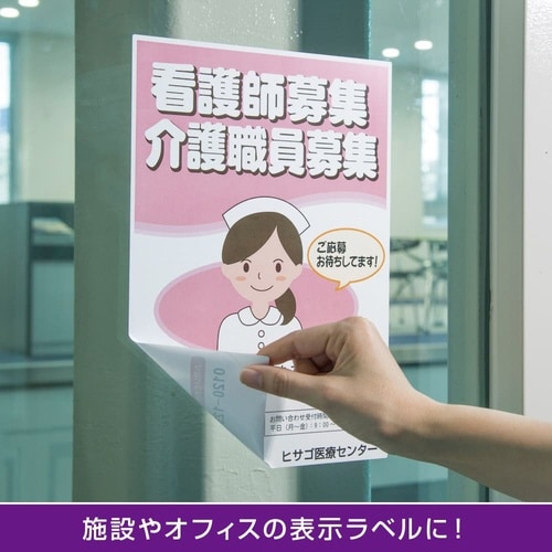 屋外用ラベル 強粘再剥離 A4ノーカット 10枚