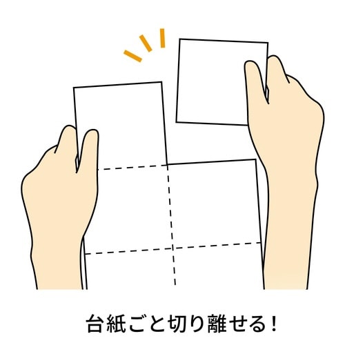 台紙ごとミシン目切り離しができるラベル A4 3面