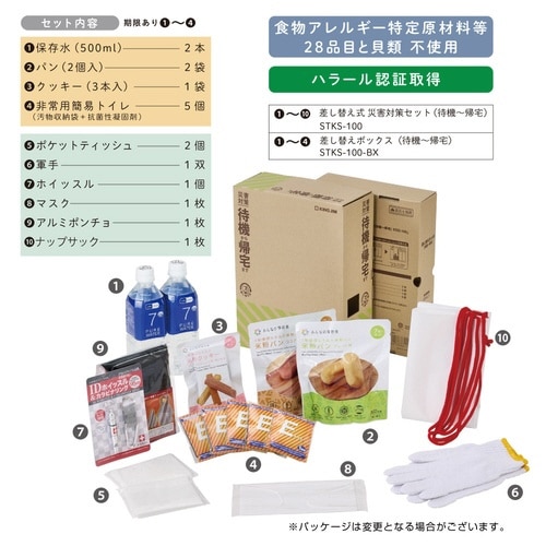 差し替え式 災害対策セット(待機ー帰宅)