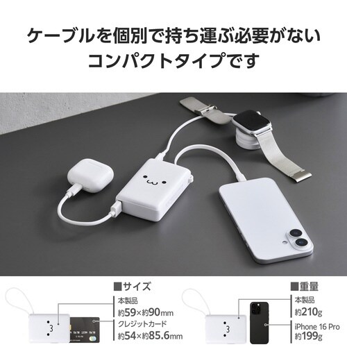 モバイルバッテリー 10000mAh しろちゃん