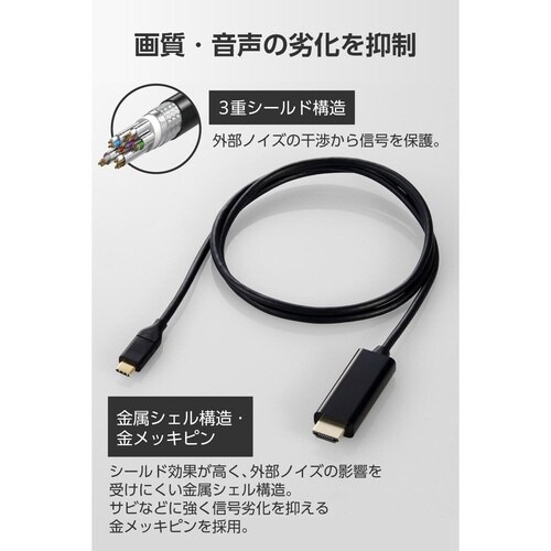 USB−C HDMI 変換ケーブル 1m ブラック