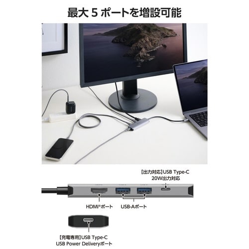 USB−Cドッキングステーション 85W シルバー
