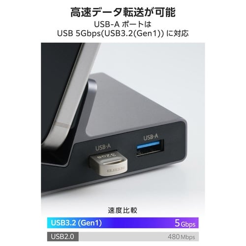 USB−Cドッキングステーション 6in1 グレー