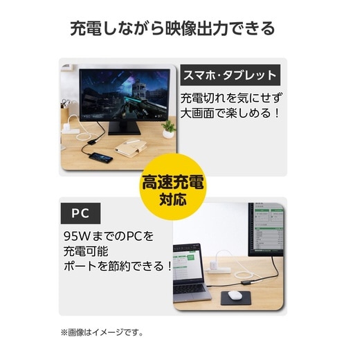 USB−C HDMI 変換アダプタ シルバー