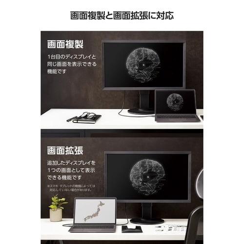 USB−C HDMI 変換ケーブル 2m ブラック