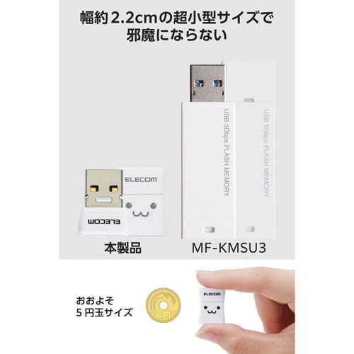 USBメモリ 16GB 小型 キャップ しろちゃん
