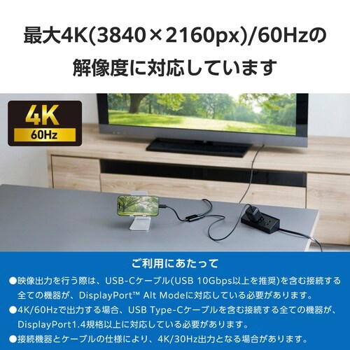 USB−C 変換アダプタ 100W PD ブラック