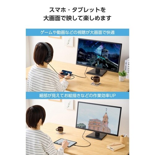 USB−C HDMI 変換ケーブル 2m ブラック