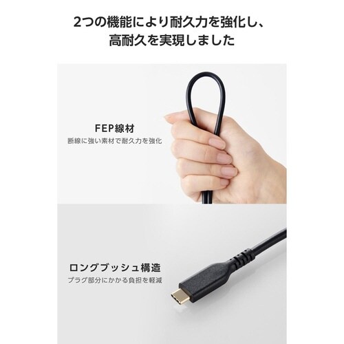 USB−C HDMI 高耐久変換ケーブル 1m 黒