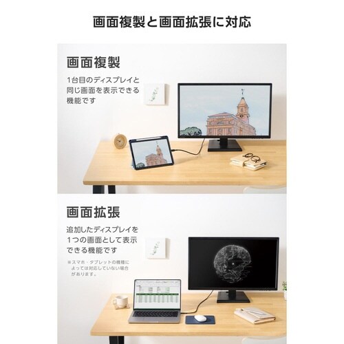 USB−C HDMI 高耐久変換ケーブル 1m 黒