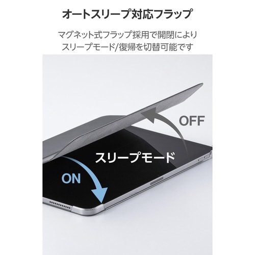 iPadAirケース 11インチ 背面クリア 黒