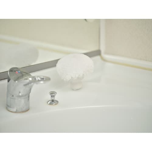 バスボン 洗面台ポンポン持ち手付 ホワイト