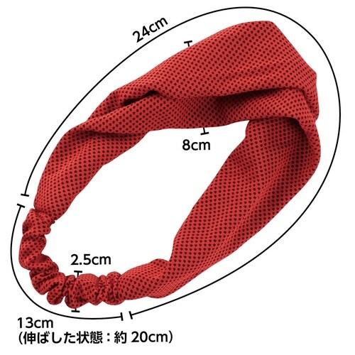 冷感ヘアバンド 赤