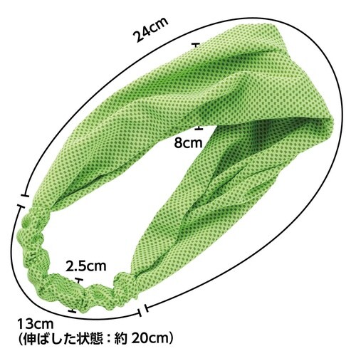 冷感ヘアバンド 蛍光グリーン
