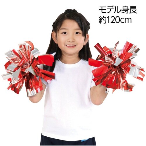 ハンドフリーチアポンポンホログラム レッドシルバー