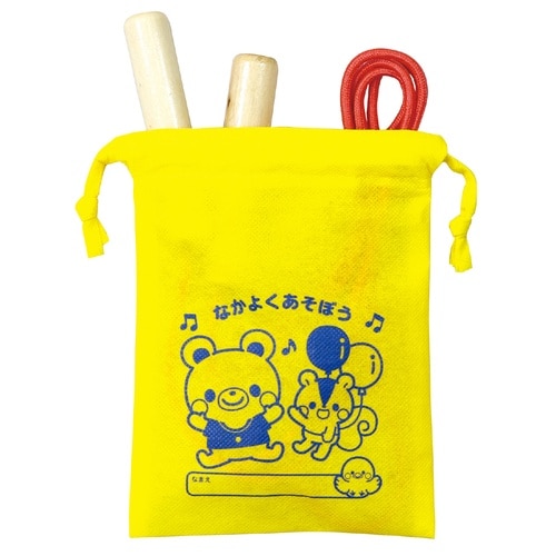 彩り木柄なわとび 緑 袋付き