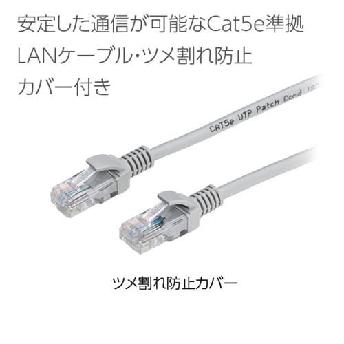LANケーブル5m(Cat5e準拠・ツメ割れ防止)