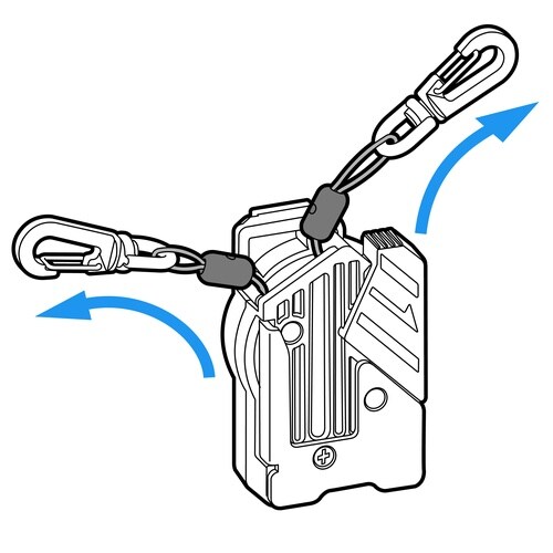 セフ安全ロープ 金属 リールワイヤー 右用