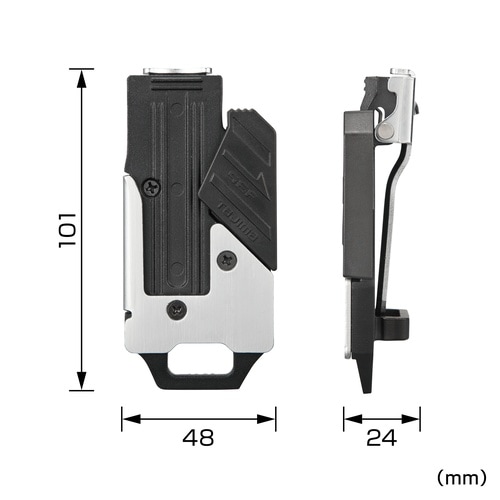 セフホルダー胴ベルト用 クリップ式 金属 右用